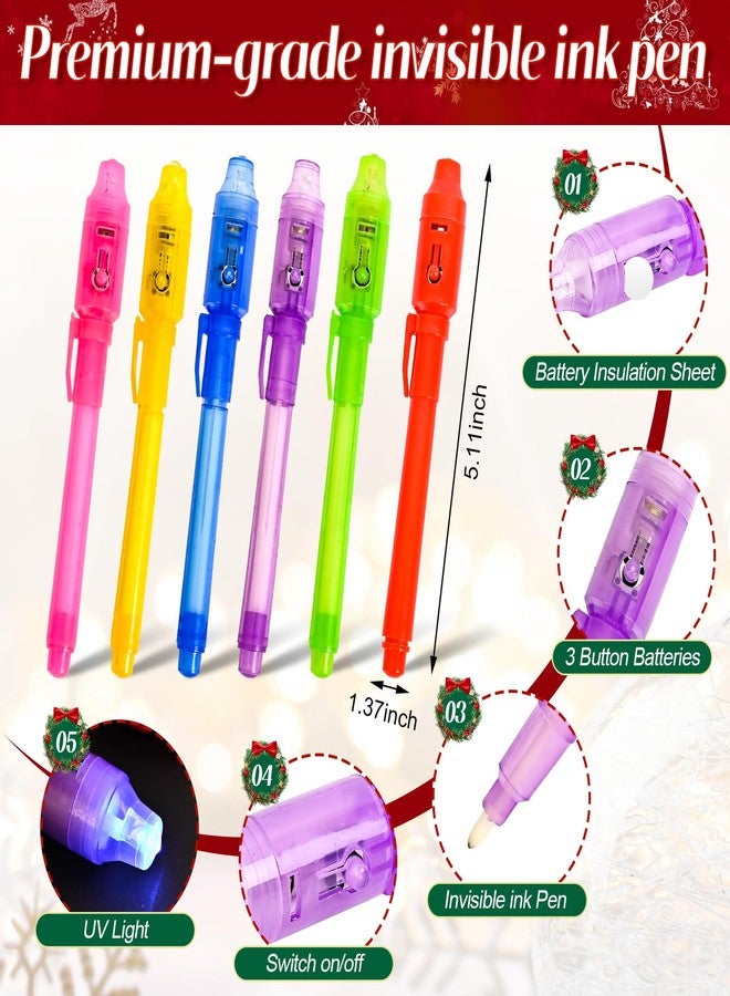 EODVICS Invisible Ink Pen, Upgraded Spy Invisible Ink Pen with UV Light Magic Marker for Secret Message and Kids Christmas Goodies Bags Toy (6pcs) - Image 3